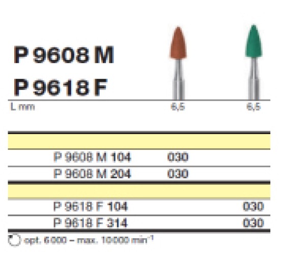 Полировочный бор по металлу 1-я ступень D+Z  / P 9608 M 314.030